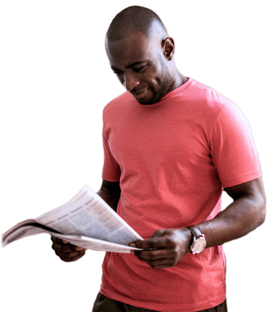 Man Reading Newspaper