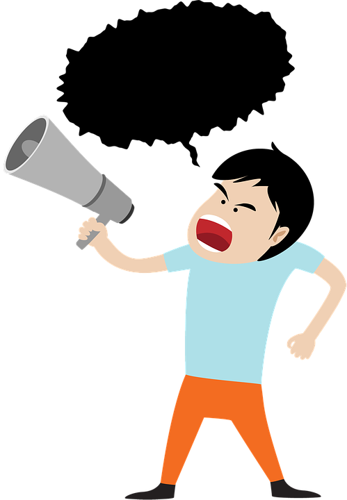 Man Shouting Through Megaphone