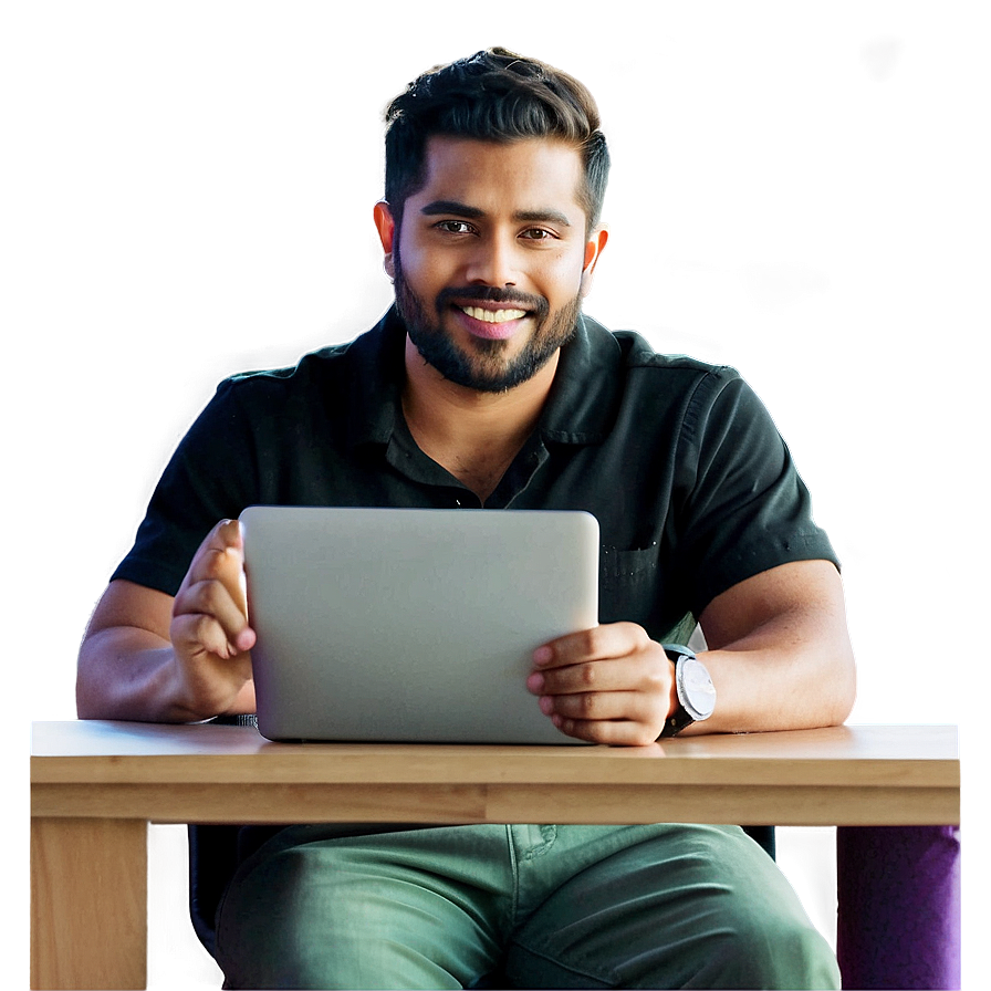 Man Sitting At Desk Png 36