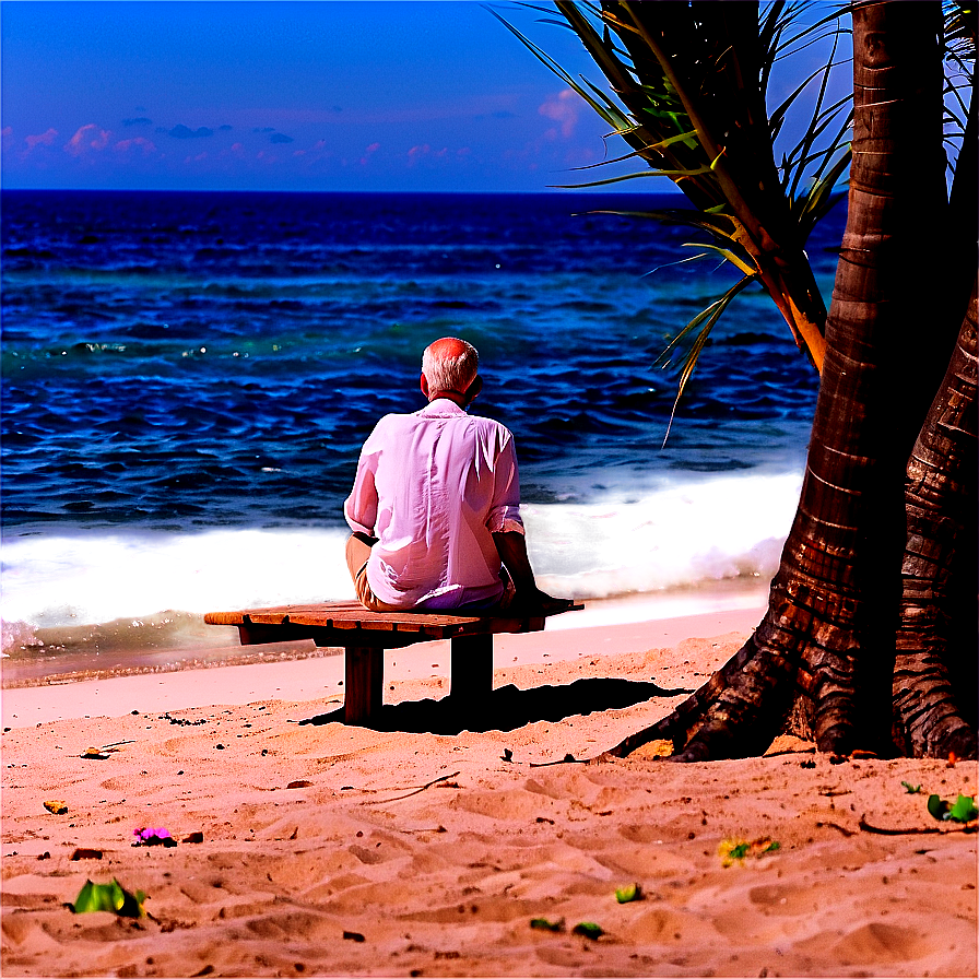 Man Sitting By The Sea Png 85