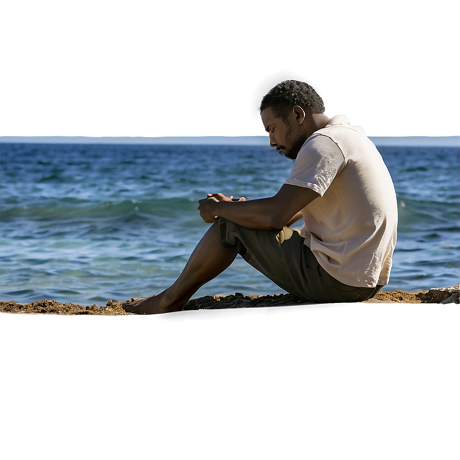 Man Sitting By The Sea Png Jjo