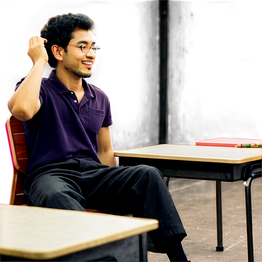 Man Sitting In Classroom Png 75