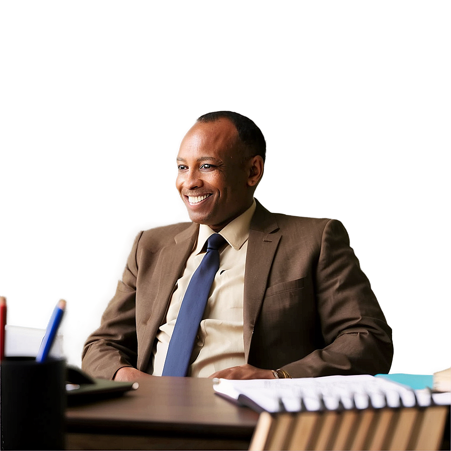 Man Sitting In Office Png Kyv93