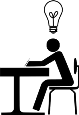 Man Thinking With Lightbulb Idea Concept