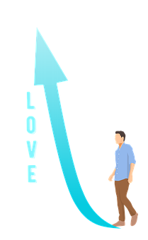 Man Walking Up Love Graph