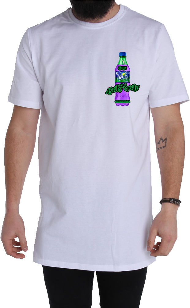 Man Wearing Dirty Sprite T Shirt