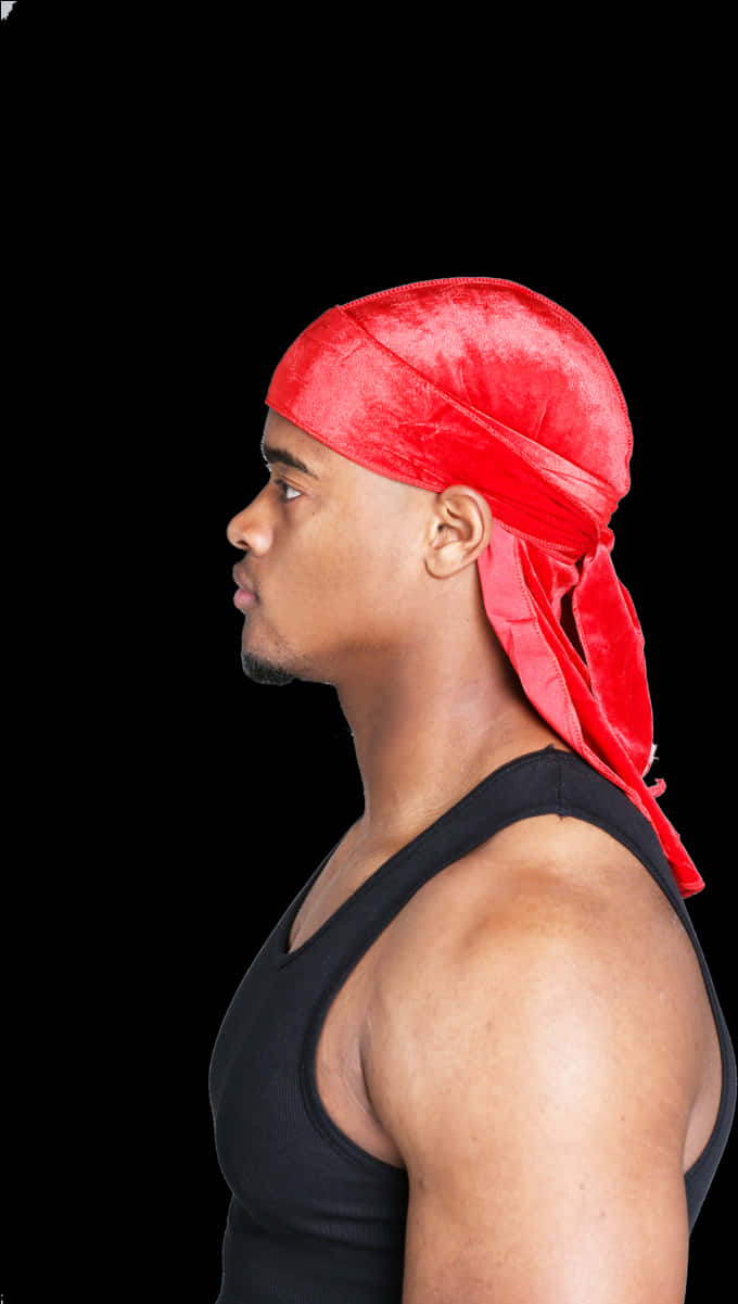 Man Wearing Red Durag Profile