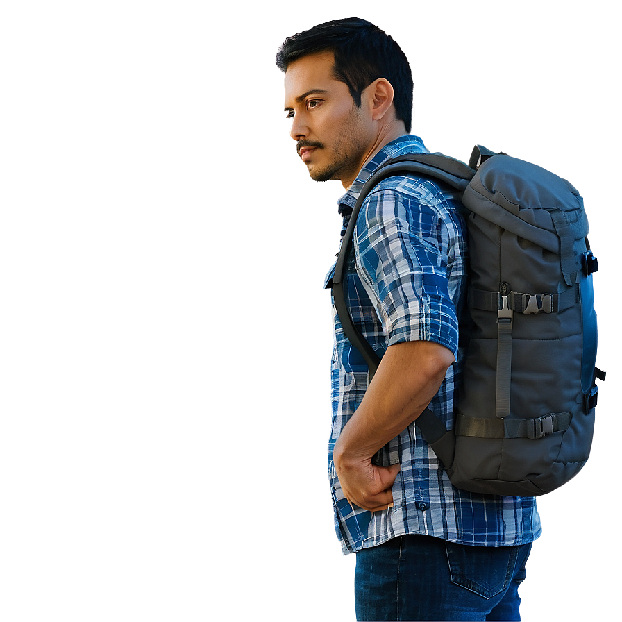 Man With Backpack Png 05042024