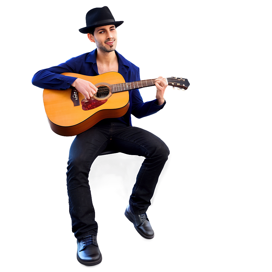 Man With Guitar Png Xkf