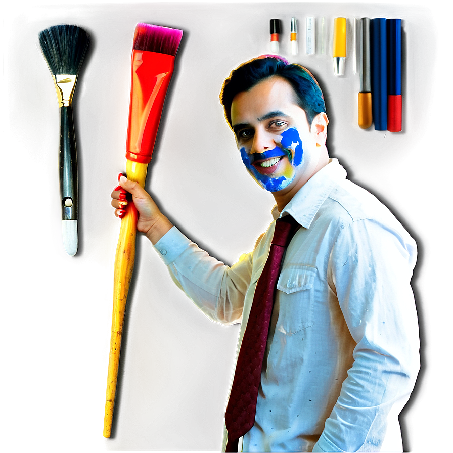 Man With Paintbrush Png 05042024