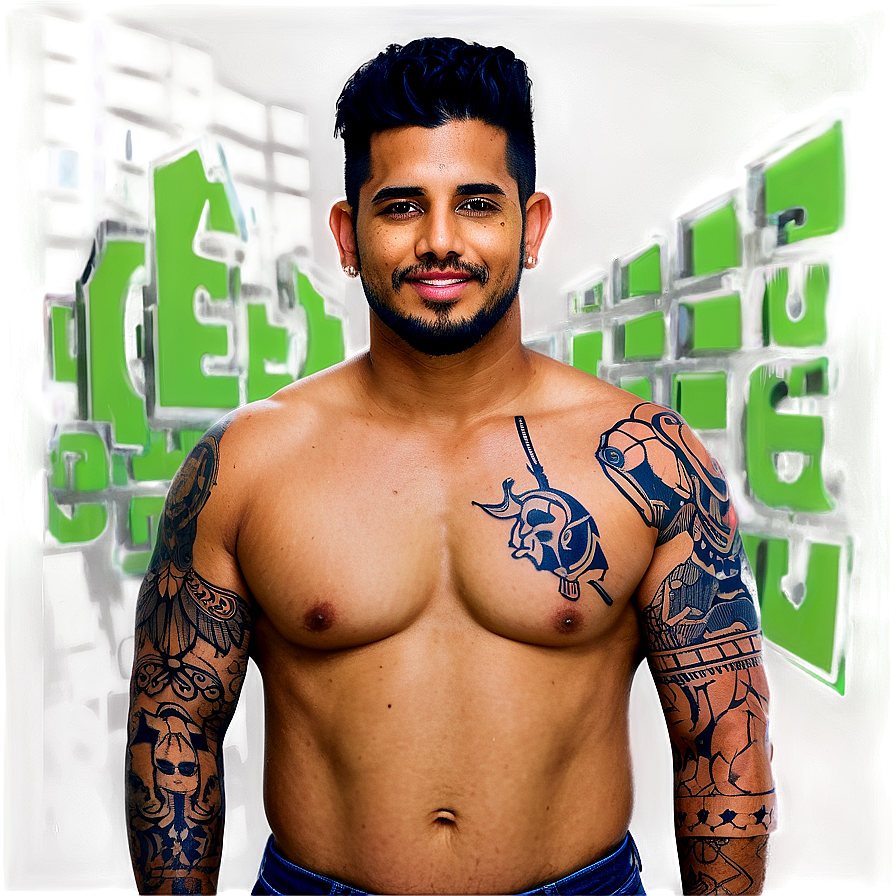 Man With Tattoos Png Ljo56