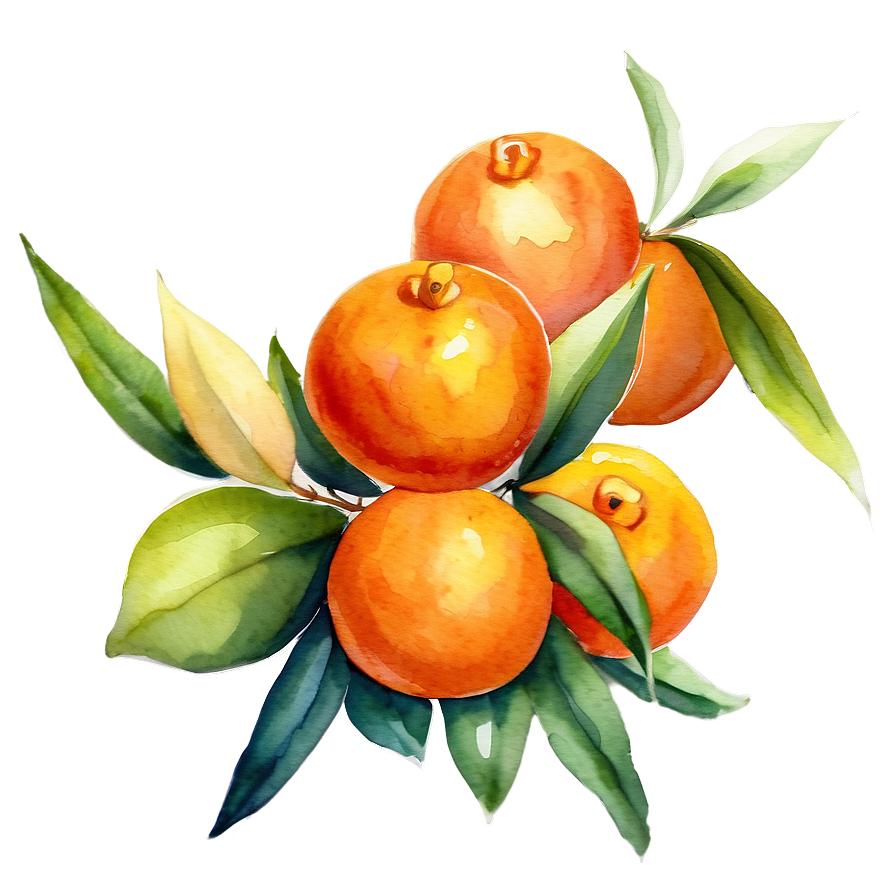 Mandarin Watercolor Art Png 06242024