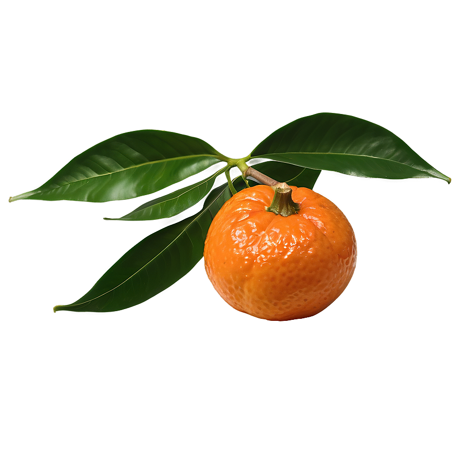 Mandarin With Leaf Png Vwd