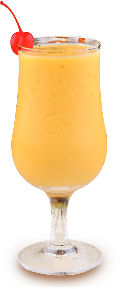 Mango Milkshakewith Cherry Garnish