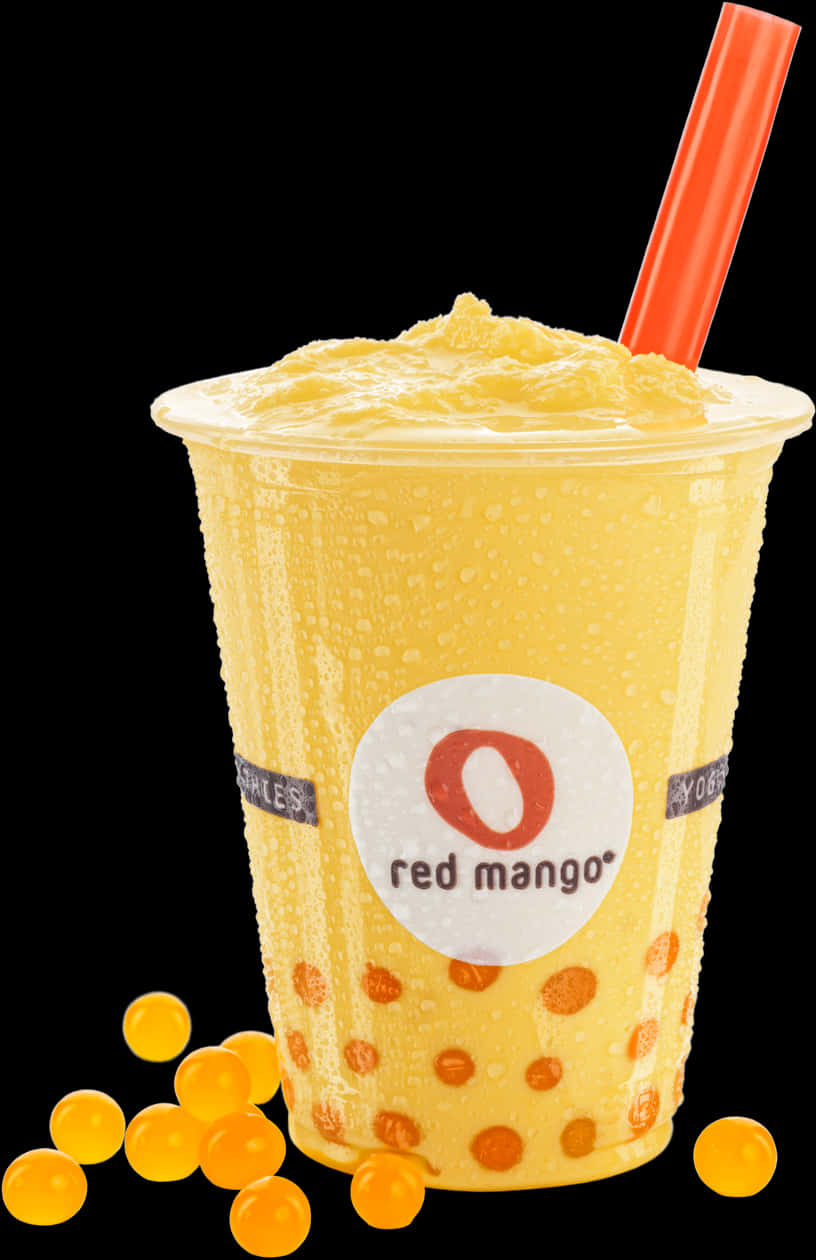 Mango Smoothie Red Straw