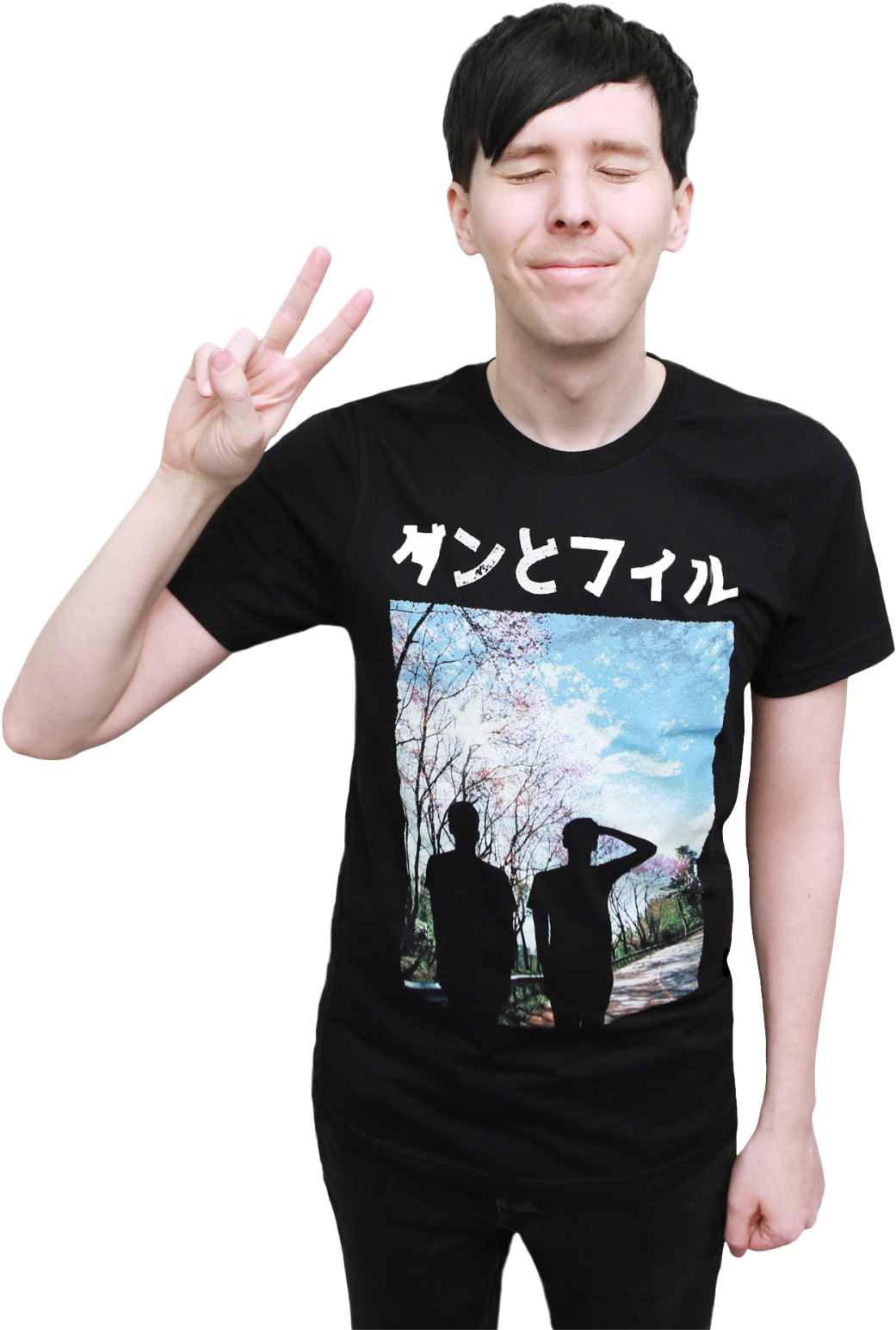 Manin Black T Shirt Peace Sign