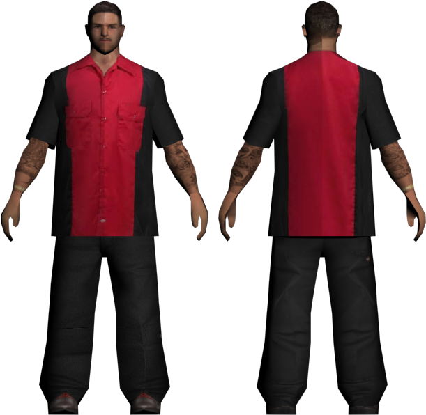 Manin Redand Black Shirt3 D Model