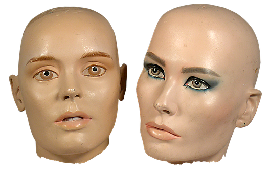 Mannequin Head Before After Makeup