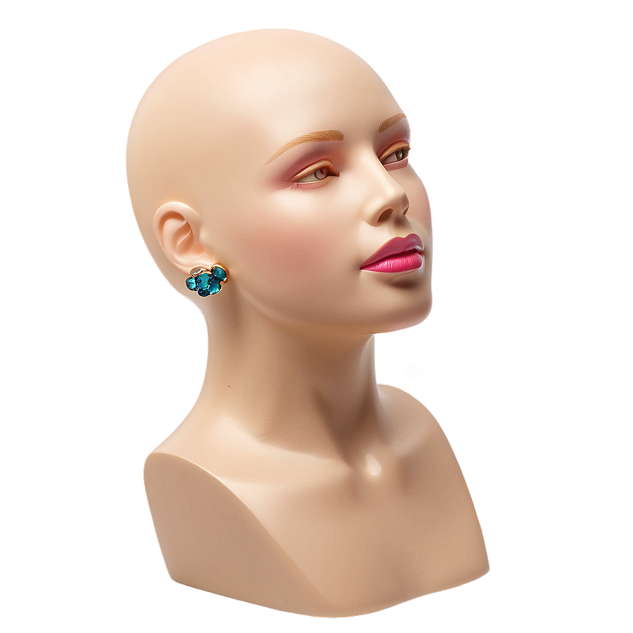 Mannequin Head With Earrings Display Png 32