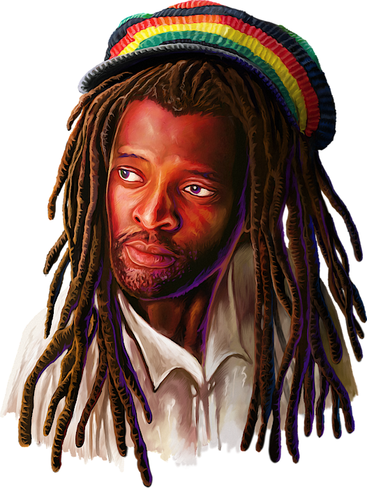 Manwith Dreadlocksand Rasta Hat