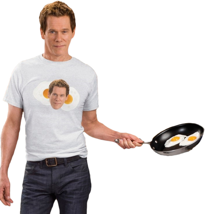 Manwith Egg Bacon Shirtand Frying Pan