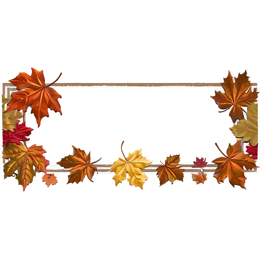 Maple Leaves Thanksgiving Border Png Lkw8