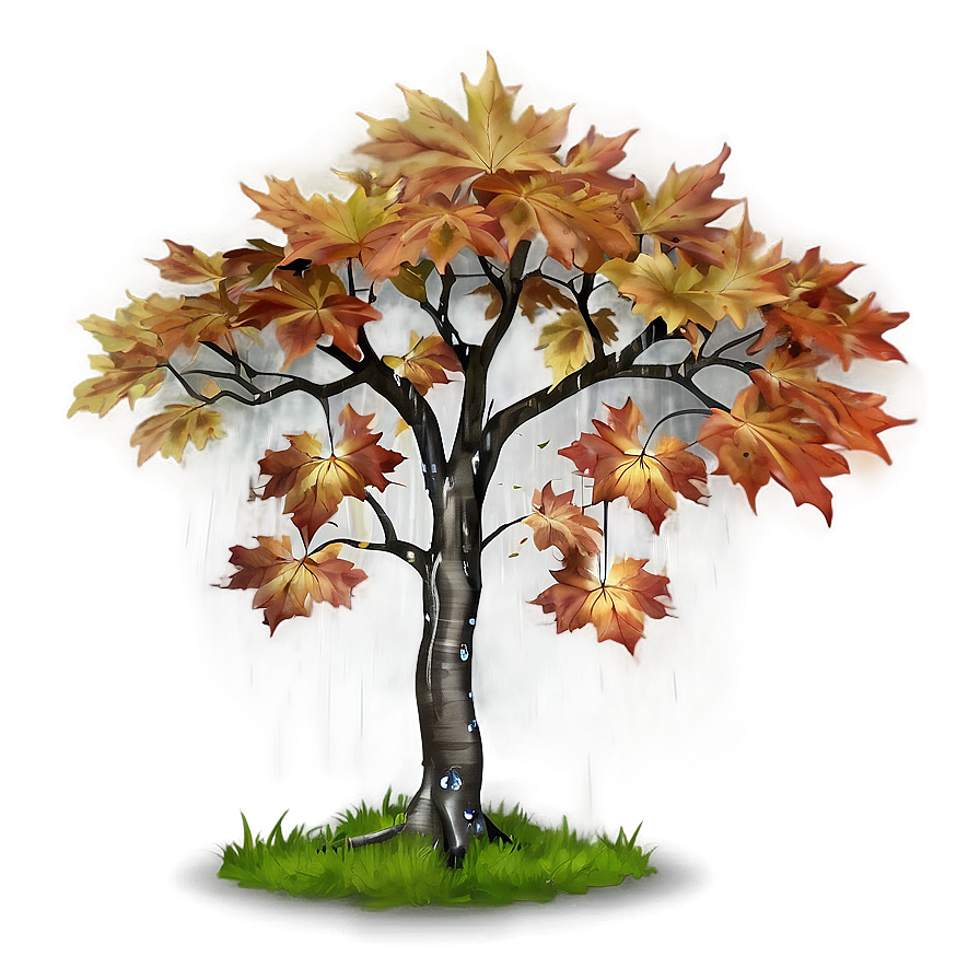 Maple Tree In Rainy Weather Png Uba