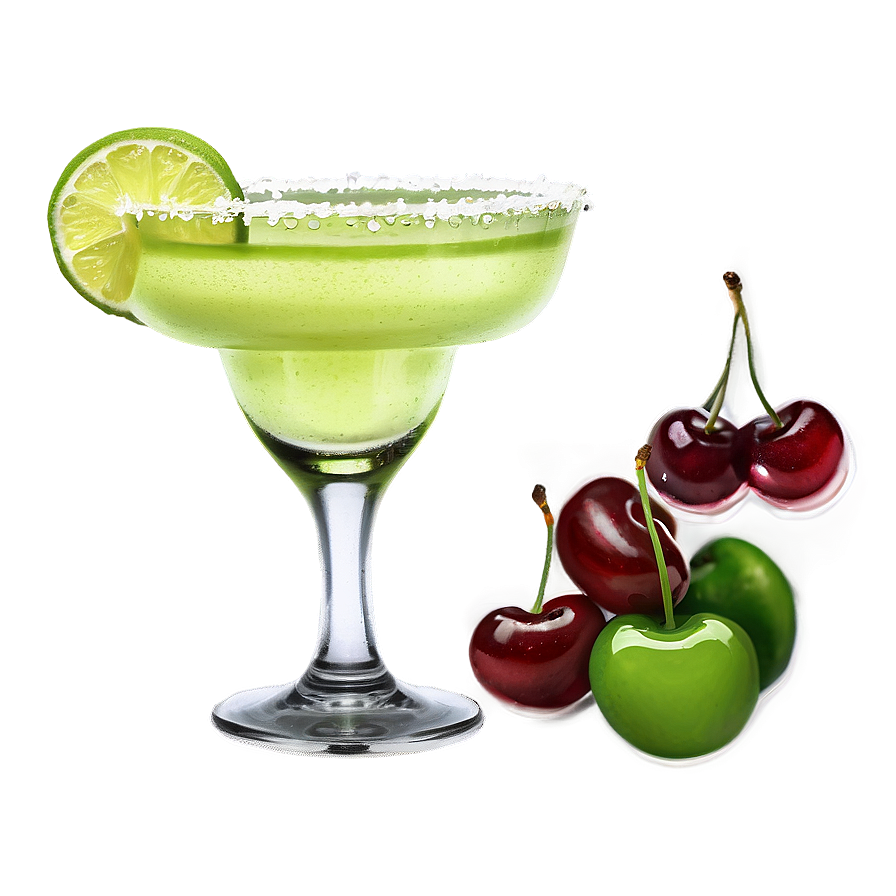 Margarita Glass With Cherry Png 06292024