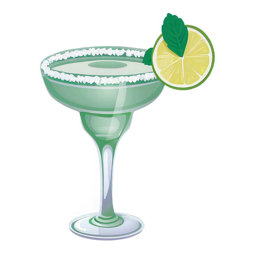 Margarita Glass With Mint Png 06292024