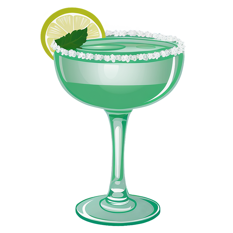 Margarita Glass With Mint Png Vpw