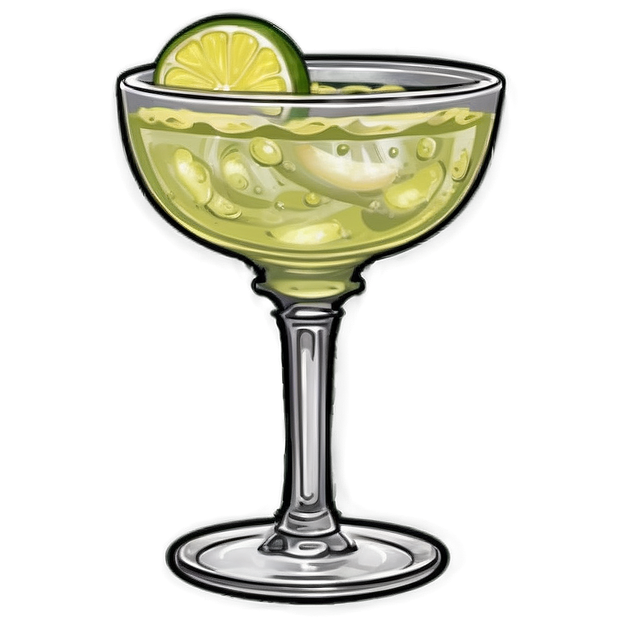 Margarita Glass With Straw Png Gdl