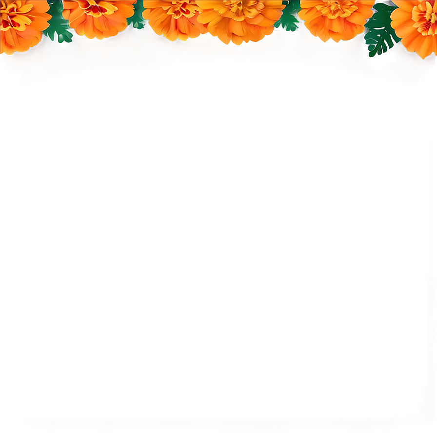 Marigold Floral Border Png Tvl56