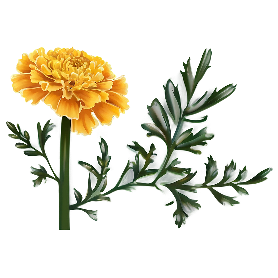 Marigold Flower Illustration Png Pso