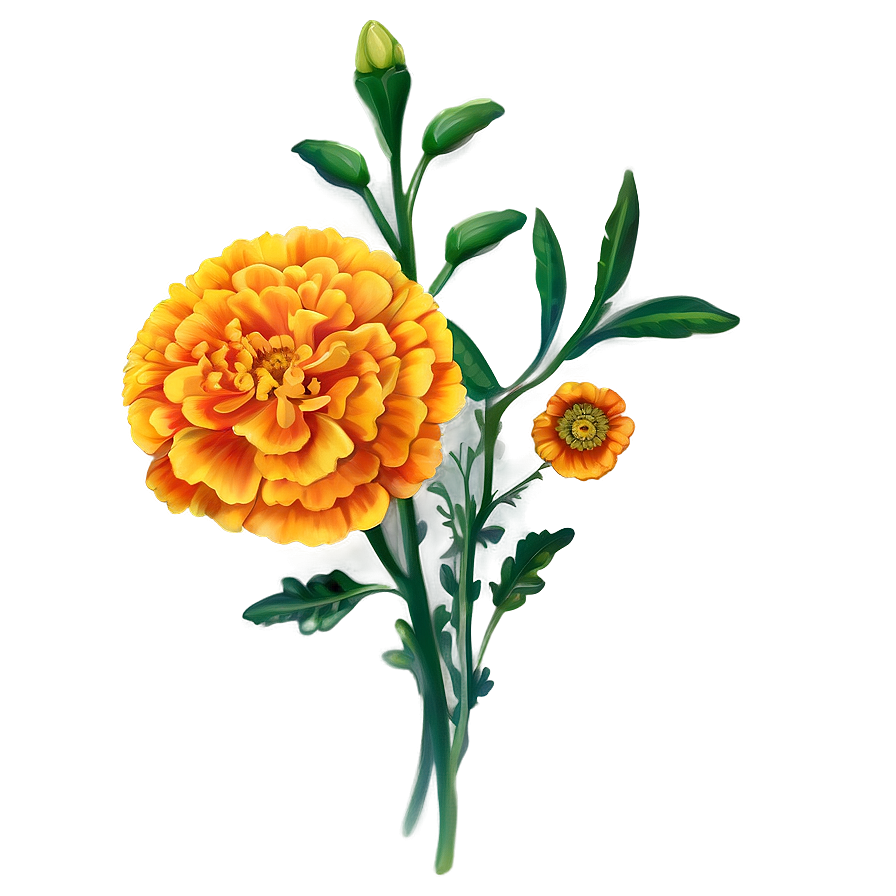 Marigold Illustration Png Nou