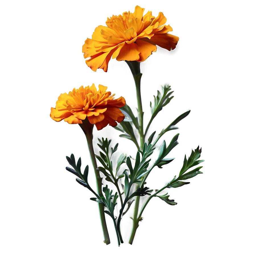 Marigold On White Background Png 06112024