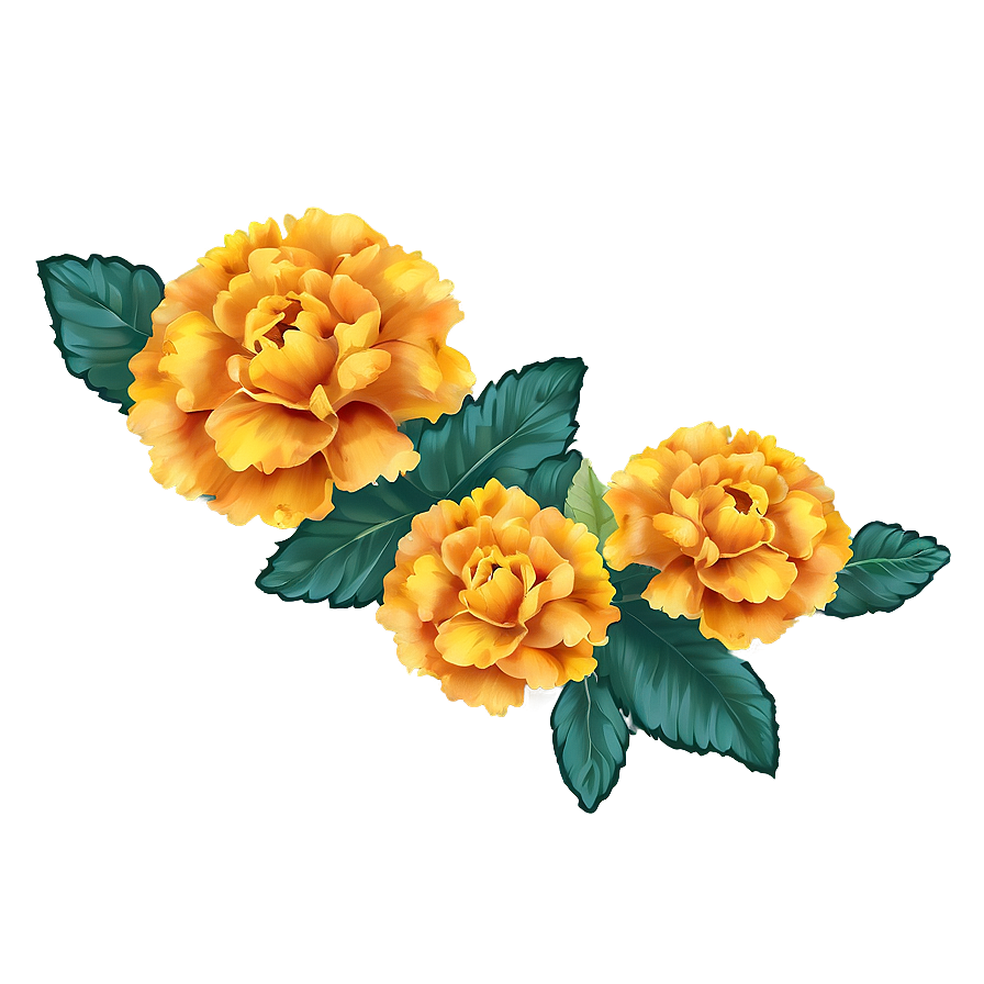 Marigolds Floral Pattern Png 66