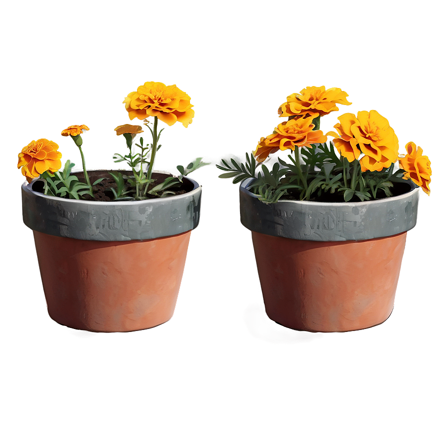 Marigolds In Pot Png 06132024