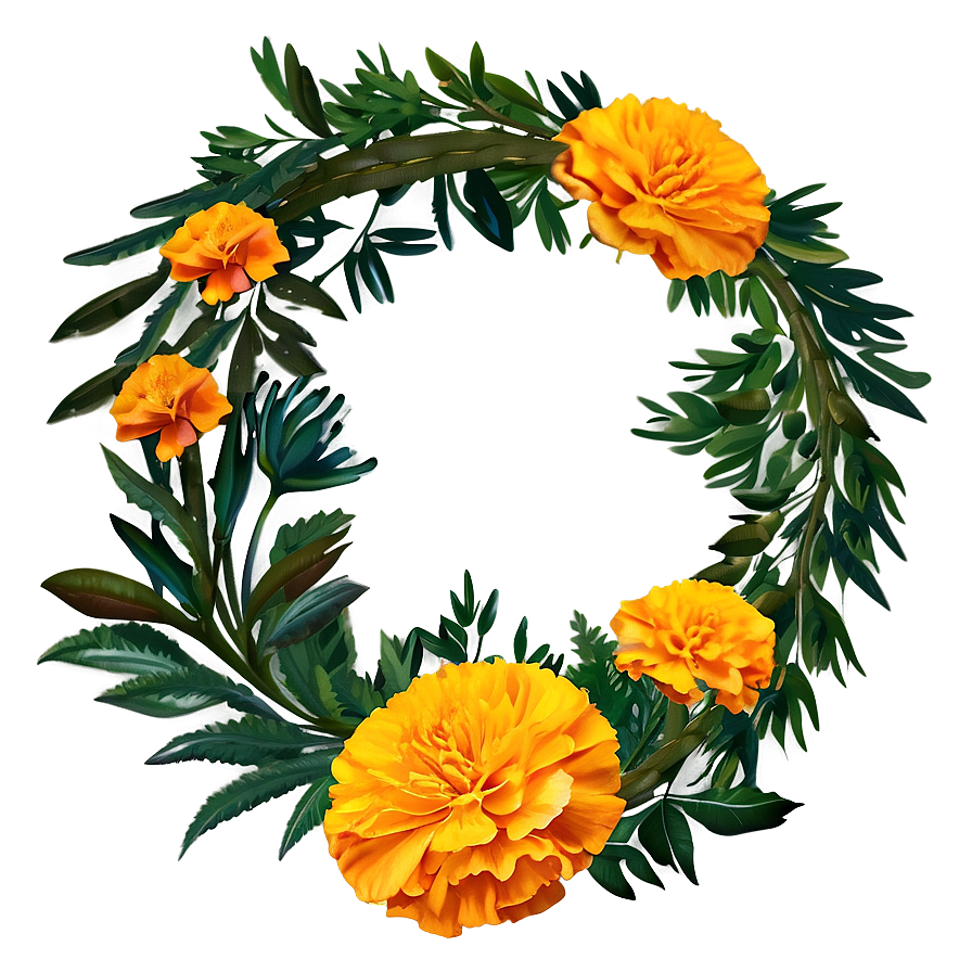 Marigolds Wreath Png 06132024