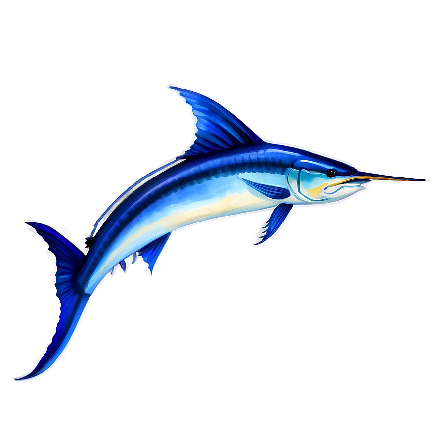 Marlin In Watercolor Png 06242024