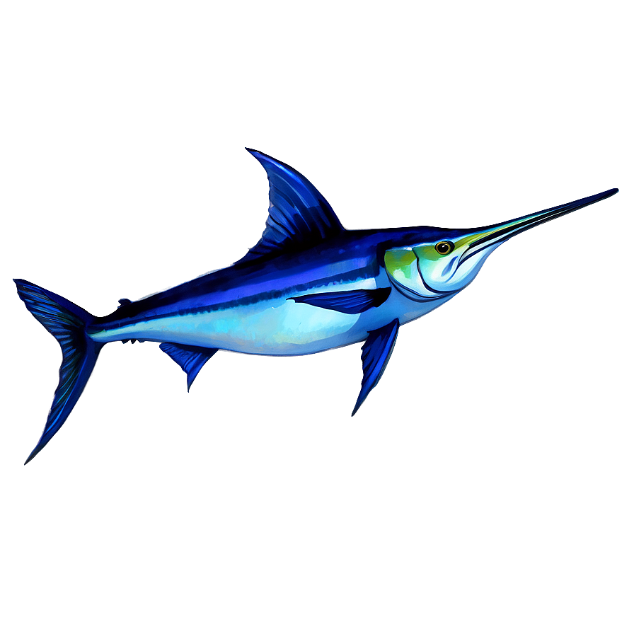 Marlin In Watercolor Png Cfo61