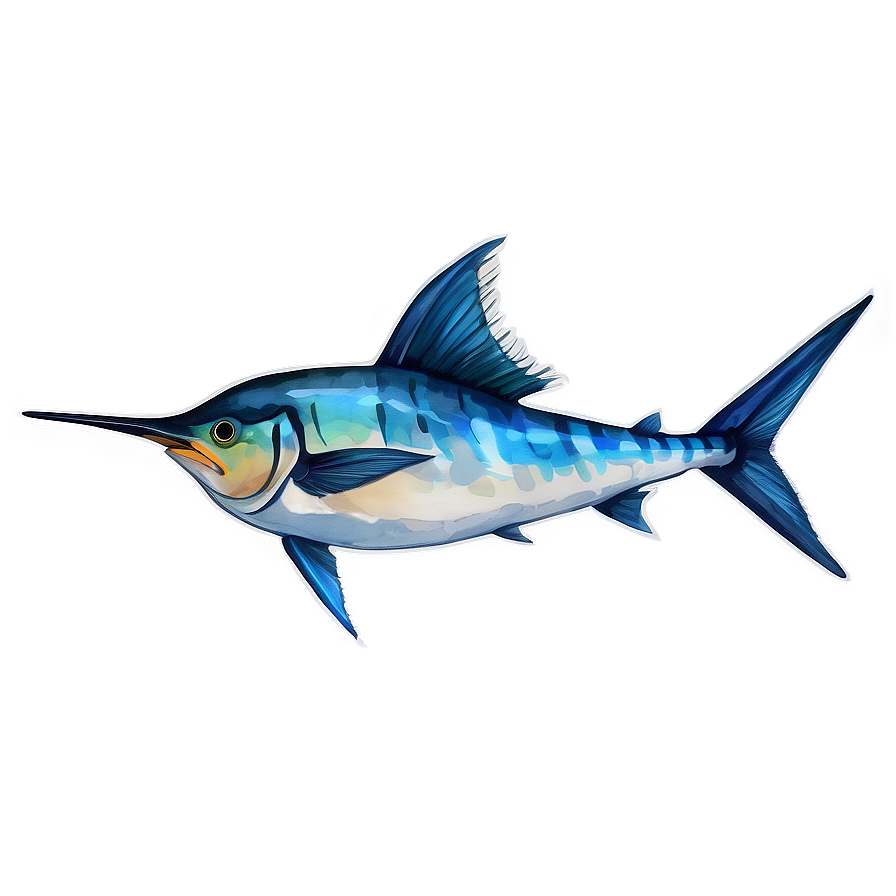 Marlin In Watercolor Png Jmy82