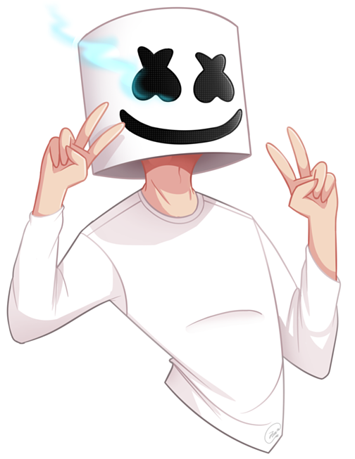 Marshmello Cartoon Peace Sign