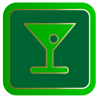 Martini Glass Icon Green