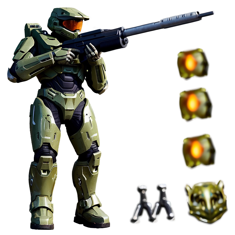 Master Chief With Battle Rifle Png 35