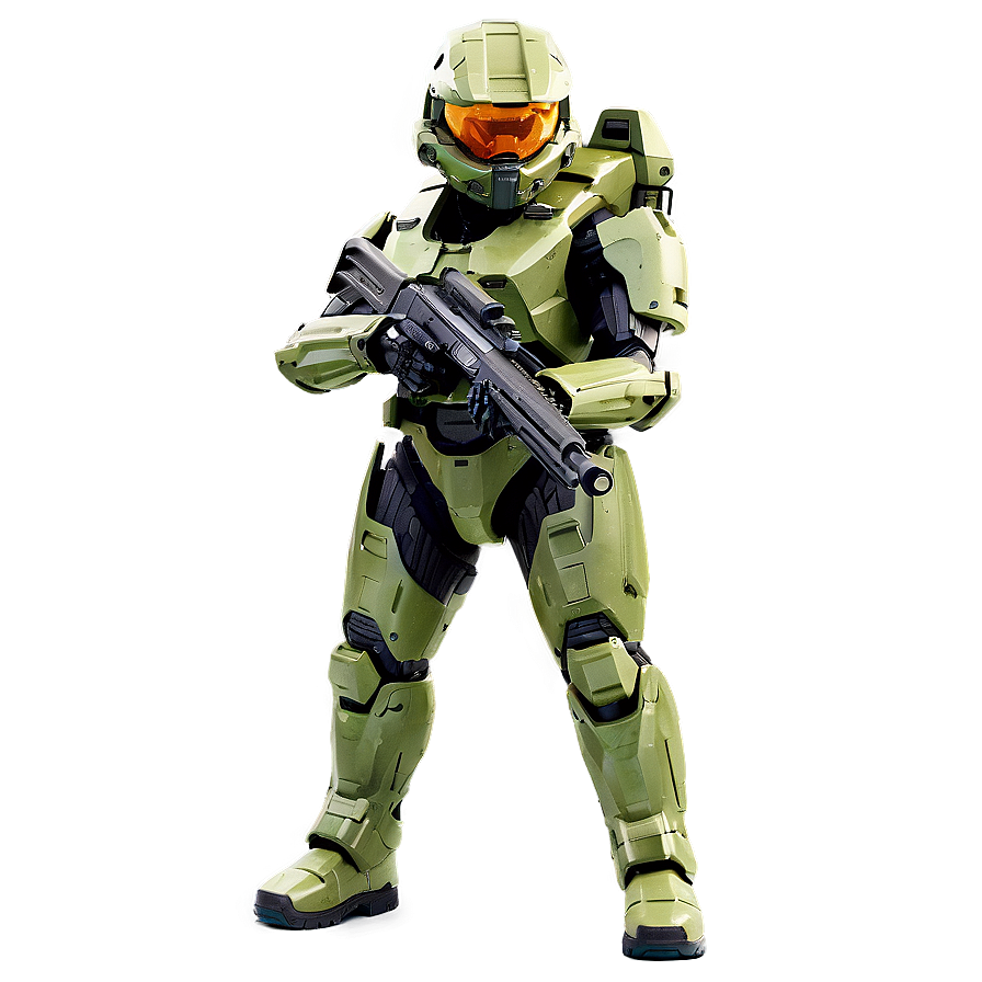 Master Chief With Battle Rifle Png 47