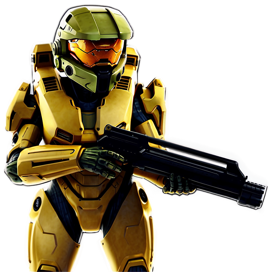 Master Chief With Battle Rifle Png Euw31