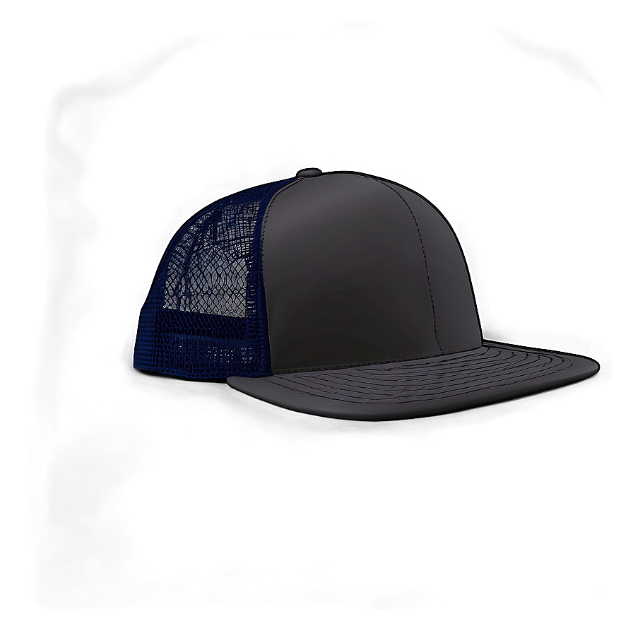 Matte Black Trucker Hat Design Png 53