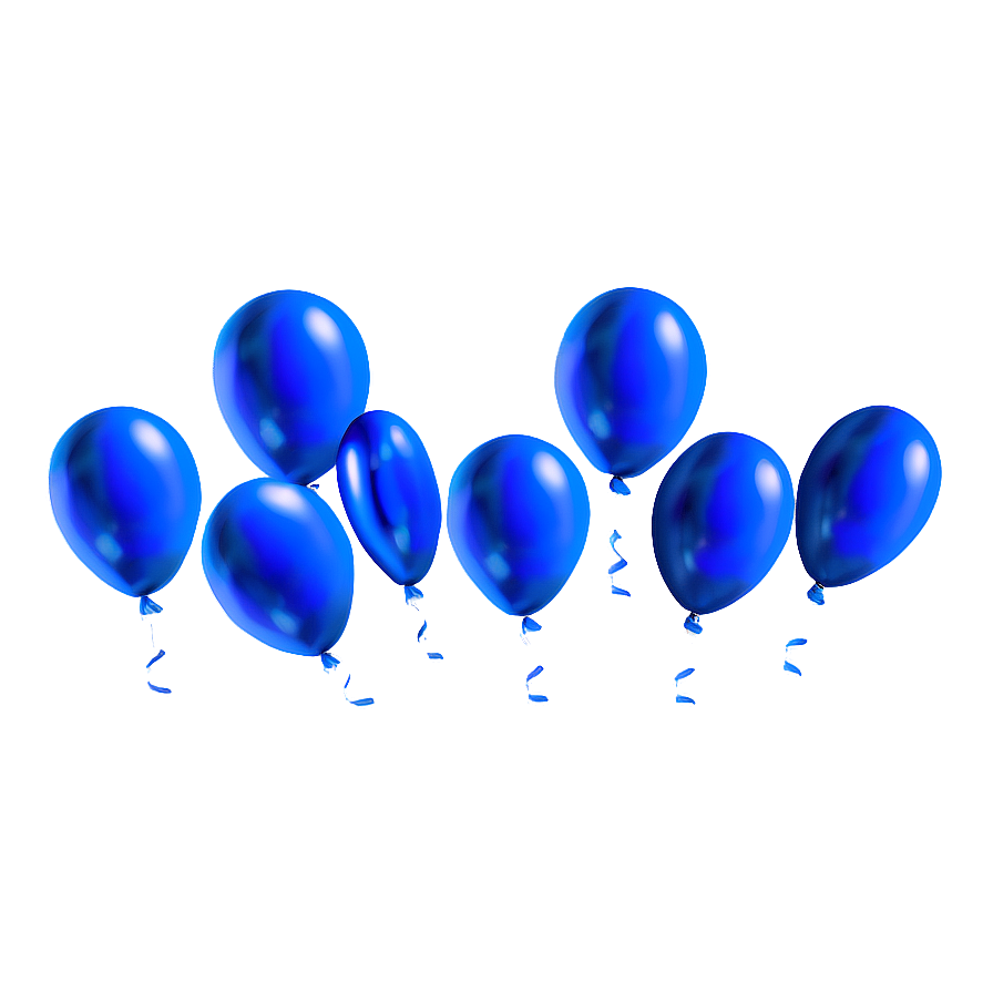 Matte Blue Balloons Png 1