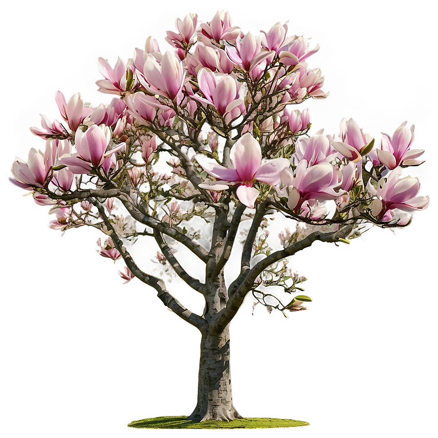 Mature Magnolia Tree Landscape Png Hxf3