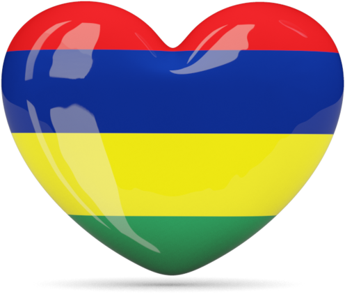 Mauritius Flag Heart Shaped Icon